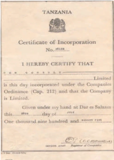 Certificate of Incorporation