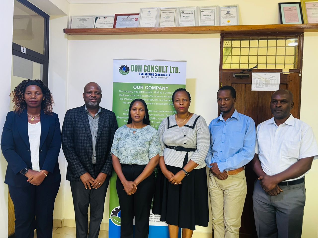 DON CONSULT LTD management team at MAJI House, Dar es Salaam